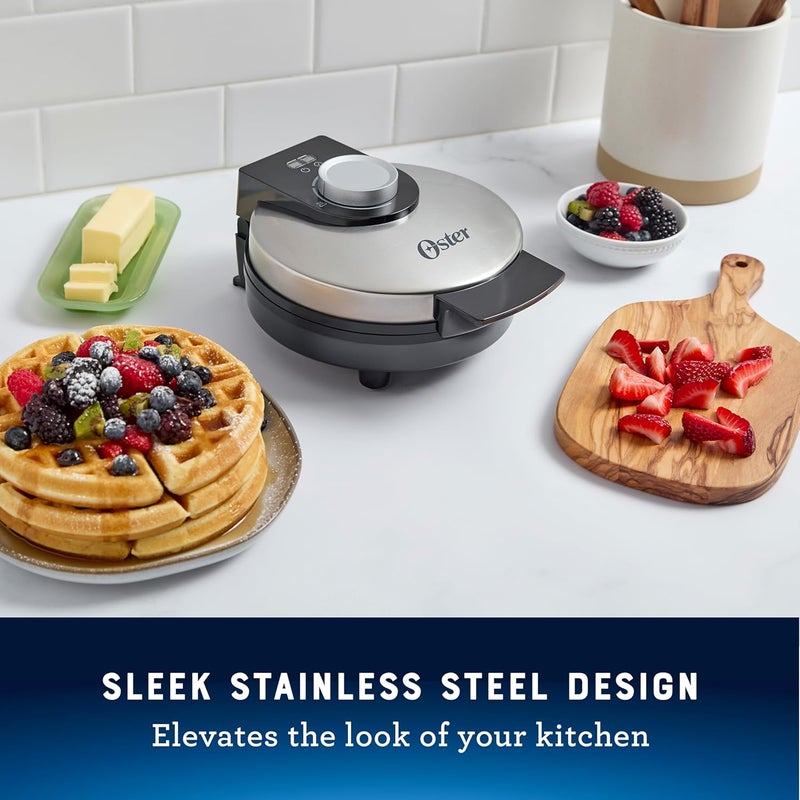 Oster ® Nonstick Belgian Waffle Maker, Nonstick Ceramic Waffle Iron - Image 2