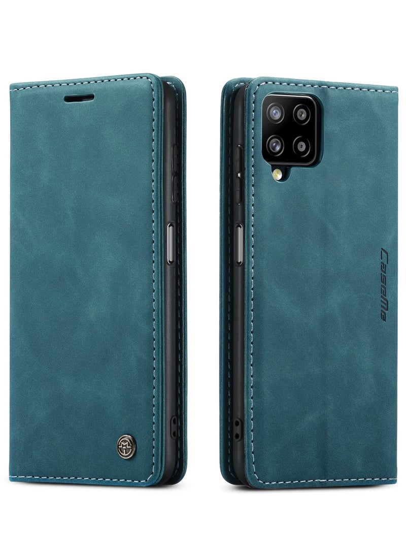 CaseMe Samsung Galaxy A12 4G/5G/M12 Case Wallet Case Book Folding Flip Folio Case with Magnetic Kickstand Card Slots Protective Cover - Green - Image 3