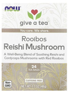 now Rooibos Reishi Mushroom Tea Caffeine Free 24 Tea Bags 1.7 oz (48 g) 