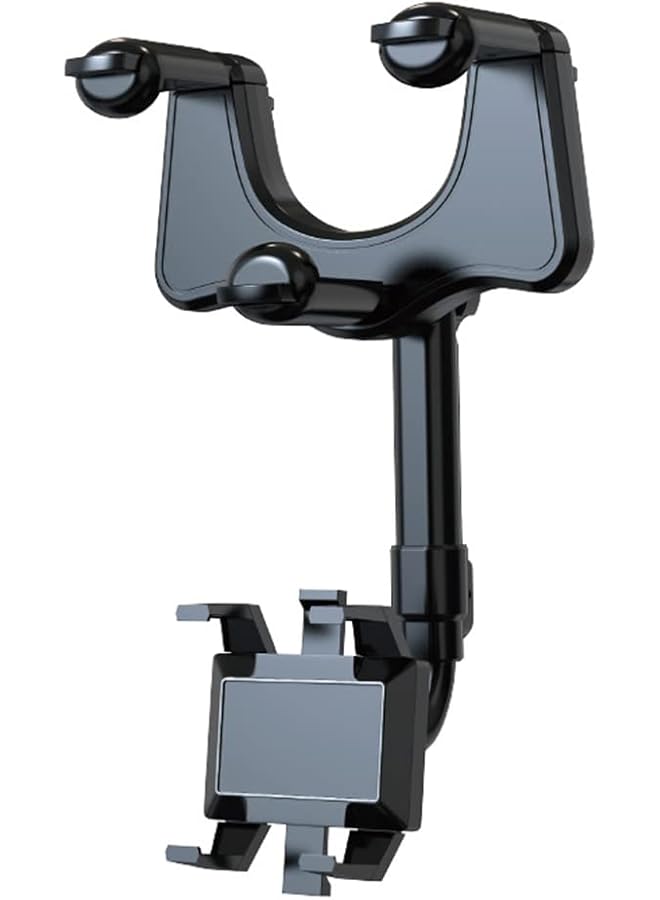 Green Tiger 360 DEGREE Rearview Mirror Car Phone Holder Universal Holder, Adjustable Length, Suitable for Most 4 6.1 Inch Mobile Phones, black - Image 1