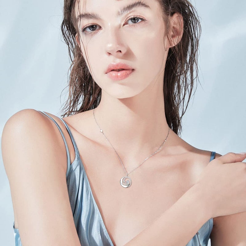 FANCIME Moonstone Necklace 925 Sterling Silver June Birthstone Moon Star Pendant Fine Jewelry Birthday Anniversary Christmas Gifts for Mom Women, Adjustable Chain 16"+2" - Image 2