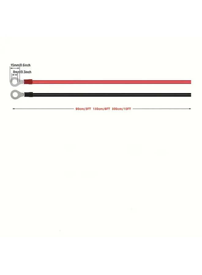 Premium 12AWG Extension Cable 6FT With O Ring Terminals For Charge Controller Battery Connection - Image 2