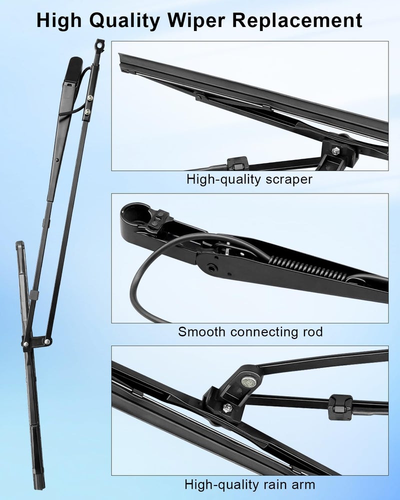 TIKSCIENCE 602-5405 ذراع مساحات الزجاج الأمامي الجانبي الأيسر مناسب لـ Kenworth T600 T660 T800 W900 2007-2020 استبدال R23102922 R23103522، ذراع المساحات الجانبي الأيسر مع فوهة رش وشفرة - Image 3
