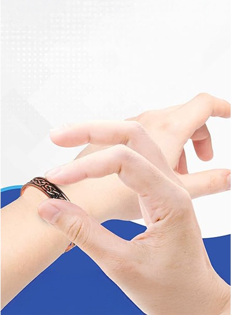 Antique-Style Copper Bracelet with Decorative Magnets – Unisex Adjustable Cuff - Image 4