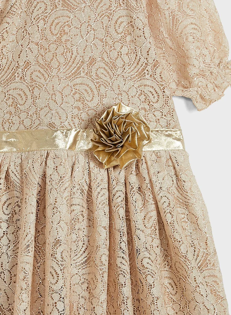 Little Golden Apple Lace Floral Dress