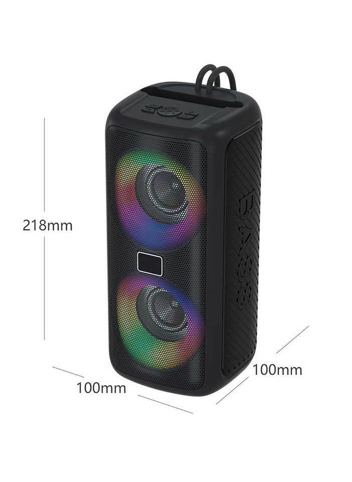 موديو - مكبر صوت لاسلكي محمول من Modio D302 مزود بإضاءة RGB وصوت جهير معزز وراديو FM - Image 1