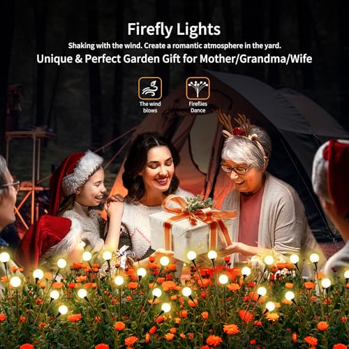 vignuto Solar Lights Outdoor Waterproof, 8 Packs 64LED, Solar Garden Lights, Garden Decor, Patio Decor, Unique Gifts for Women, Gifts for Grandma - Image 5