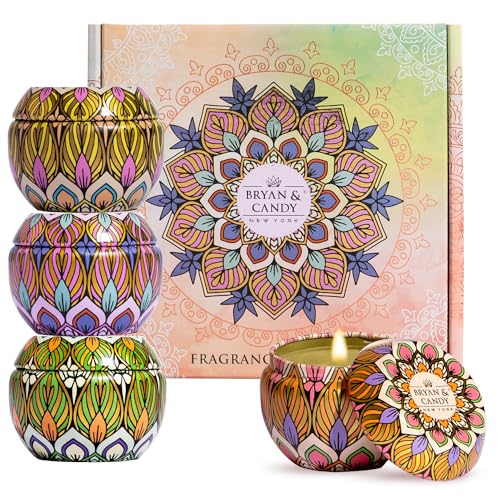 BRYAN  CANDY Bryan & Candy Fragrance Candles Combo Women's Day Gift Set for Women and Men | Candle for Home Decor, Exercise, Aromatheraphy | Burn Upto 14 hrs | |Pack of 4 Candles(4 * 60gms) - Image 1