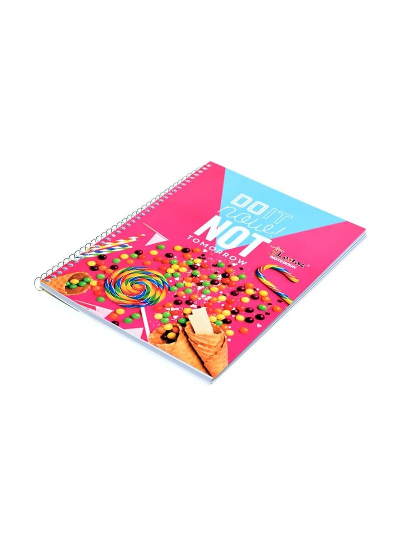 A4-mix high quality spiral math notebook (1/2 squares) 21 * 29.7 cm 80 sheets - Multicolour - Image 1