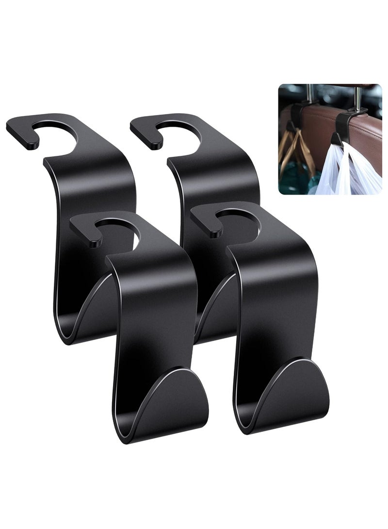 Generic 4 Pack Car Seat Headrest Hooks, Hook Hanger Storage Organizer for Purse Coats Umbrellas Grocery Bags Handbag, Car Interior Accessories  - Image 1