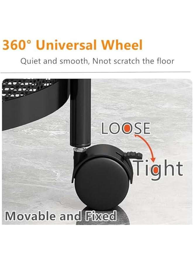 HOOKOR Rotating Multilayer Rotating Kitchen Shelf,Circular Storage Rack,Durable Corrosion-Resistant,with Swivel Caster Wheels Movable Storage Shelf -Versatile for Kitchen Living Room (3 layers) - Image 2