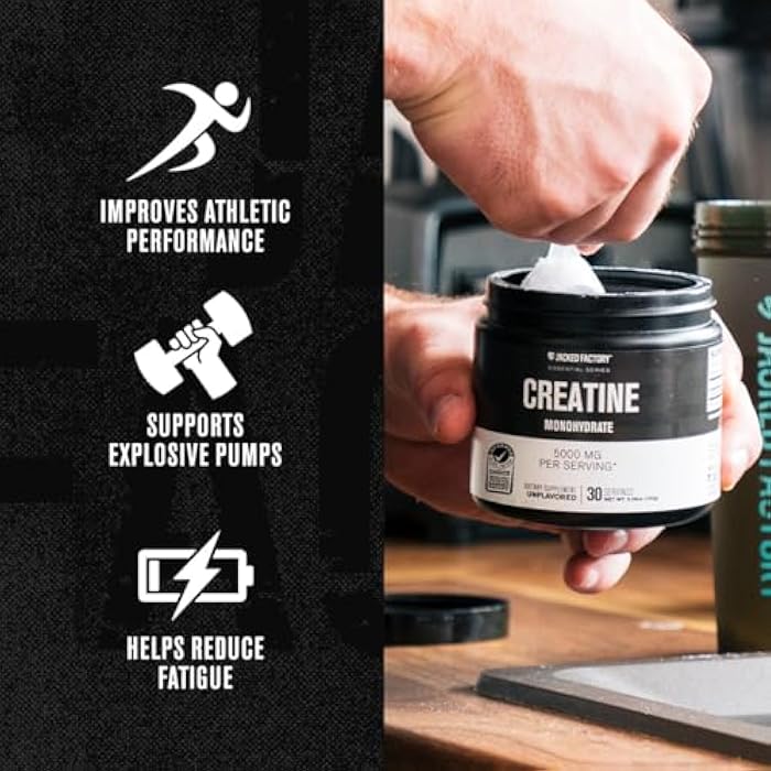 Jacked Factory Creatine Monohydrate Powder 150g - 5g Daily Creatine Supplement for Men and Women, Vegan-Friendly, Third-Party Tested - 30 Servings, Unflavored - Image 5