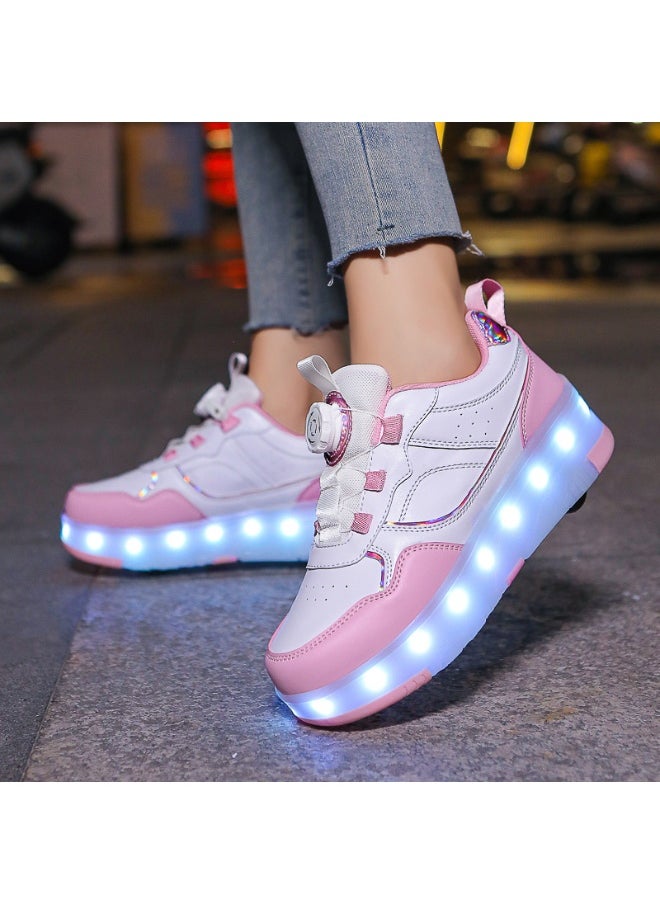 HUSK'SWARE Children's LED Light-Up Quad Roller Skates 