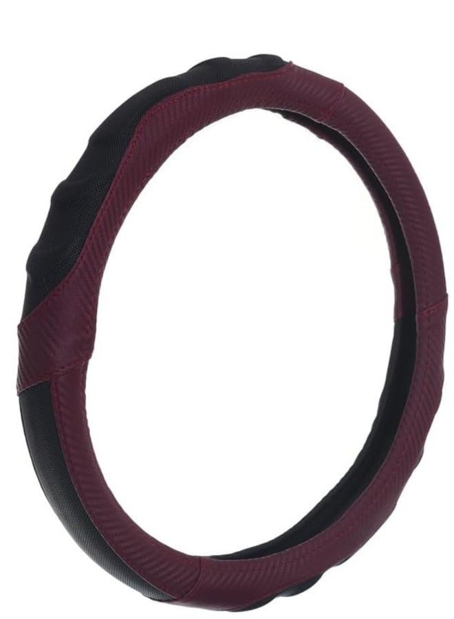 غطاء طارة دركسيون من الجلد والمطاط - اسود و احمر - ثلاثي الابعاد - Image 1