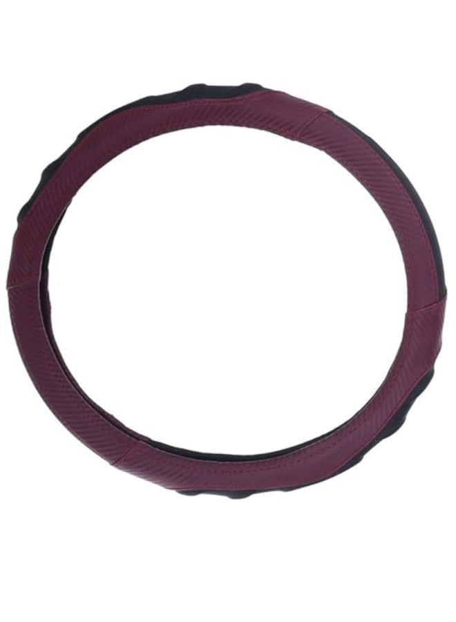 غطاء طارة دركسيون من الجلد والمطاط - اسود و احمر - ثلاثي الابعاد - Image 2