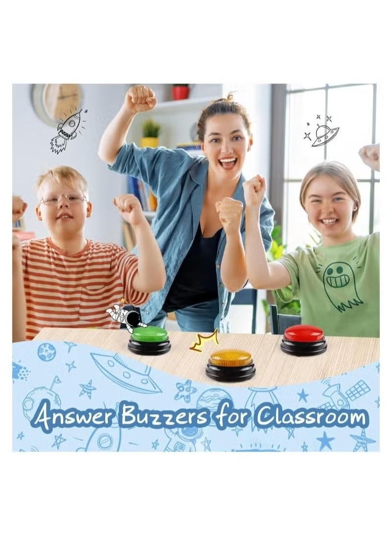 4 Pack Game Show Buzzers Answer Buzzers for Classroom Interactive Game Buzzer Great for Trivia Games and Family Games for Kids Ages 4-10