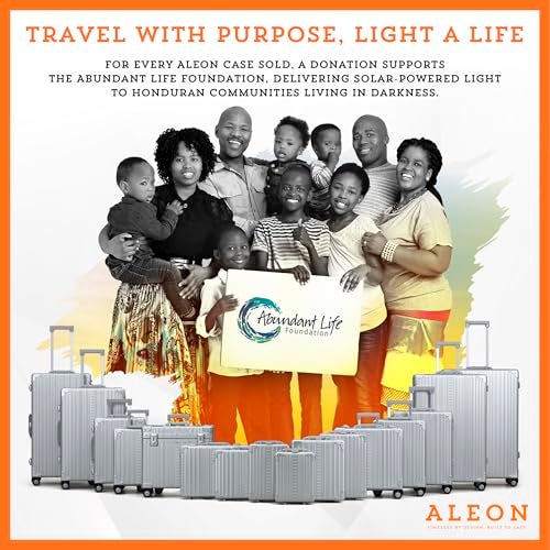 Aleon All Aluminum Lightweight 21" International Carry-On Hardside Luggage with Durable Hardshell, TSA Approved Heavy Duty Spinner Wheels, Rolling Travel Bag for Airplane, Premium Suitcase (Platinum) - Image 5