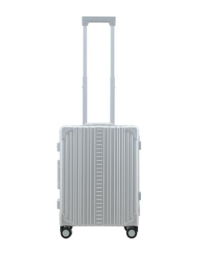 Aleon All Aluminum Lightweight 21" International Carry-On Hardside Luggage with Durable Hardshell, TSA Approved Heavy Duty Spinner Wheels, Rolling Travel Bag for Airplane, Premium Suitcase (Platinum) - Image 1