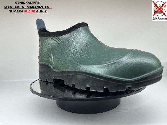 Çiğdem Kundura Short Waterproof Recber Rubber Boots - Green - 41  - Image 1