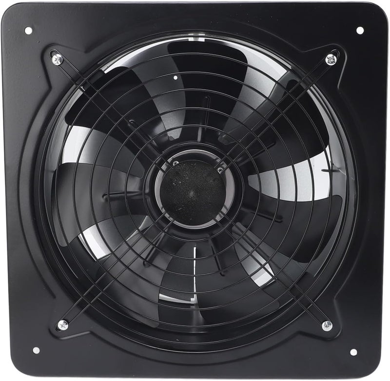 Industrial Air Extractor 12" Powerful Window Ventilation Exhaust Fan for Home Kitchen Suitable for Various Spaces Metal Black - Image 3