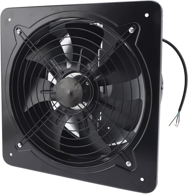 Industrial Air Extractor 12" Powerful Window Ventilation Exhaust Fan for Home Kitchen Suitable for Various Spaces Metal Black - Image 4