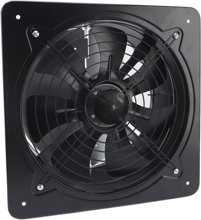 Industrial Air Extractor 12" Powerful Window Ventilation Exhaust Fan for Home Kitchen Suitable for Various Spaces Metal Black - Image 5