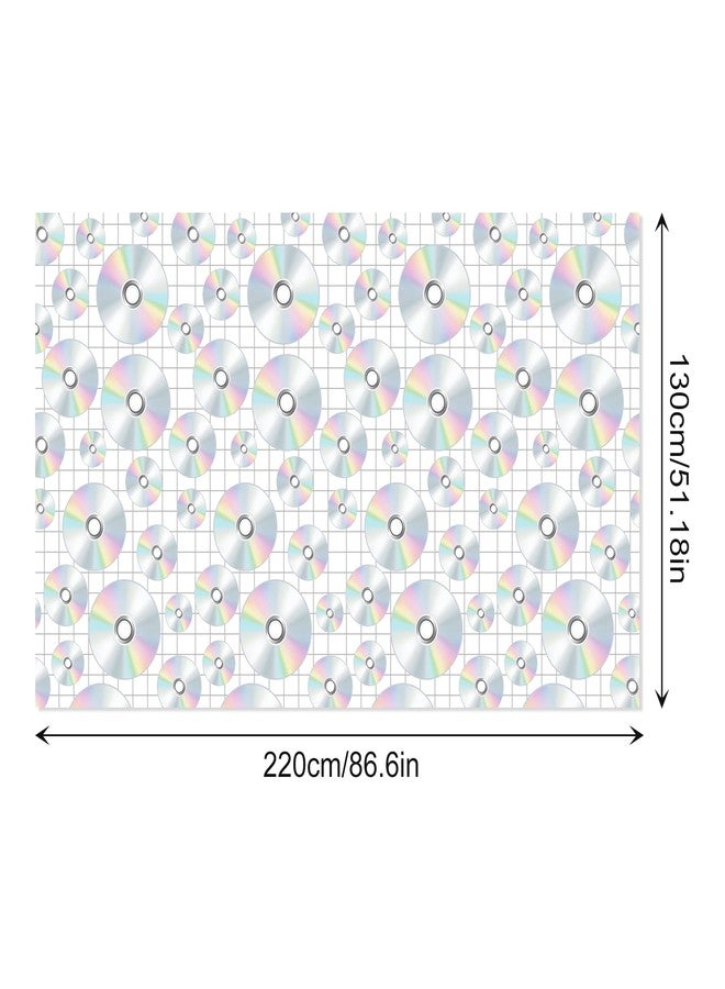 Lide Road 2Pcs CD Disc Party Tablecloth CD Disc Plastic Table Covers Music Themed Party Supplies Music Disposable Table Cover for 90s Music 1990s 2000s Birthday Supplies, 54x87In - Image 3
