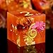 Haxtec DND Dice Set Sharp Edge Resin Dice Set with Dice Case Flower D and D Dice Polyhedral DD Dice Set for Dungeons and Dragons TTRPGs DND Gift Orange - Image 2
