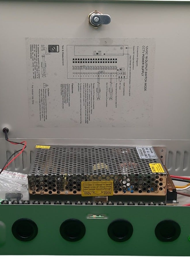 The CCTV Power Supply - 12V 20A 18CH is an ideal choice for anyone looking to power multiple CCTV cameras efficiently and safely:  - Image 3