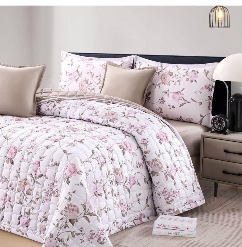 Brides Double bedsheet set, 6 pieces, floral pattern, size 250 * 230 cm - Image 2
