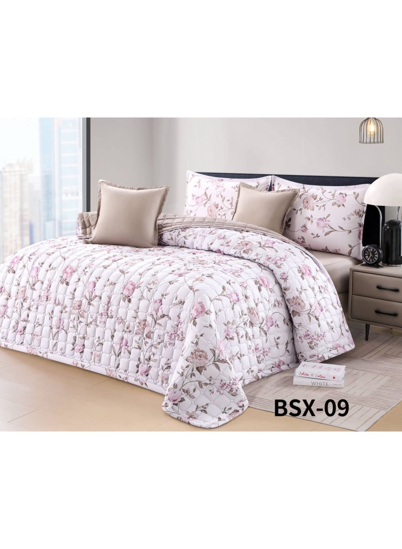 Brides Double bedsheet set, 6 pieces, floral pattern, size 250 * 230 cm - Image 3