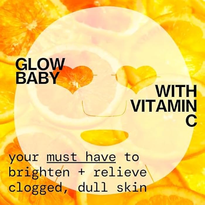 Pacifica Sheet Face Mask - Glow Baby Brightening Facial Mask w/Vitamin C, Aloe & Kelp – Cooling Mask for Dark Spots & Fine Lines - Clean Beauty Vegan & Cruelty-Free Dermatologist Tested - Image 3