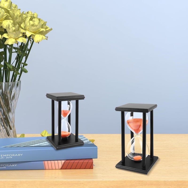 MIVIDE 30 Minutes 60 Minutes, Decorative Hourglass Timer, Black Wooden Frame, Hourglass Timer for Children, Games, Cooking, Exercise, Study - Image 5