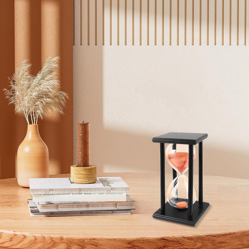 MIVIDE 30 Minutes 60 Minutes, Decorative Hourglass Timer, Black Wooden Frame, Hourglass Timer for Children, Games, Cooking, Exercise, Study - Image 4