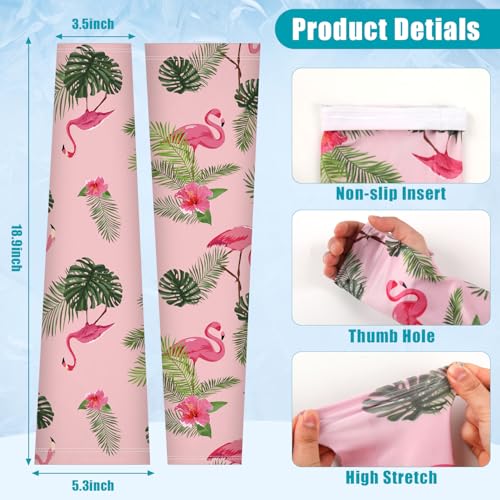 Bebila Gardening Sleeves for Women Farm UV Sun Protection Anti-Scratch Cooling Sleeves with Thumb Hole Arms Cover Outdoors (pink) - Image 5
