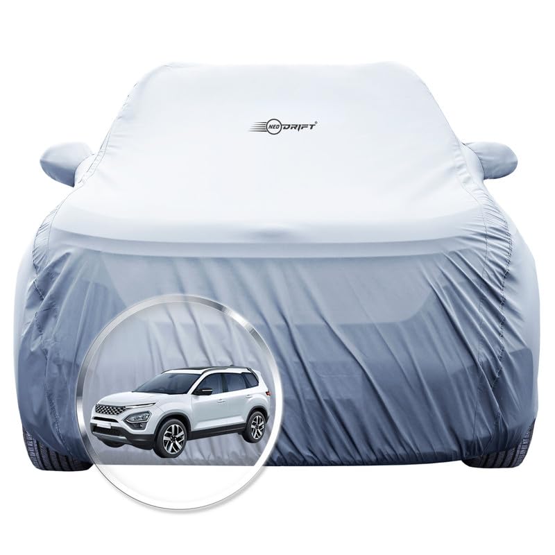 NEODRIFT 'SilverTech' Car Cover for Tata Safari (100% Water-Resistant, All Weather Protection, Tailored Fit, Precision-Fit & Breathable Fabric) (Colour: Silver) (Model: 2021-2026) - Image 1