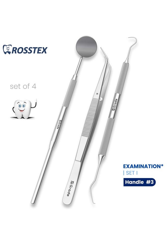 Crosstex Dental Instrument Examination Set I with handle no. 3 (pack of 4) 