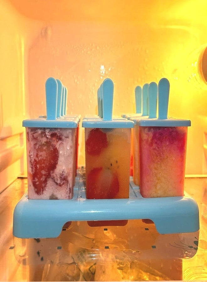 Alinana 12 Cavities Popsicles Molds, BPA-Free Popsicle Molds with Built-in Popsicle Stick, DIY Popsicle Molds with Cleaning Brush and Funnel - Image 2