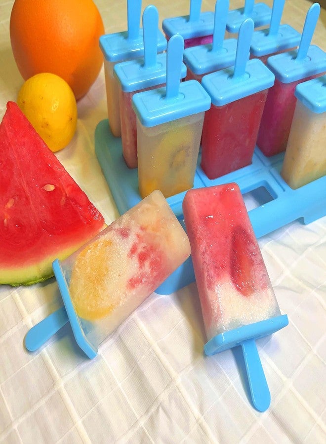 Alinana 12 Cavities Popsicles Molds, BPA-Free Popsicle Molds with Built-in Popsicle Stick, DIY Popsicle Molds with Cleaning Brush and Funnel - Image 4
