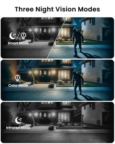 ANRAN 2K Solar Security Camera Outdoor Wireless, WiFi Camera Battery-Powered with 360° PTZ for Home Security, 3MP Color Night Vision, PIR Motion Detection, Two-Way Audio, Compatible with Alexa - Image 4