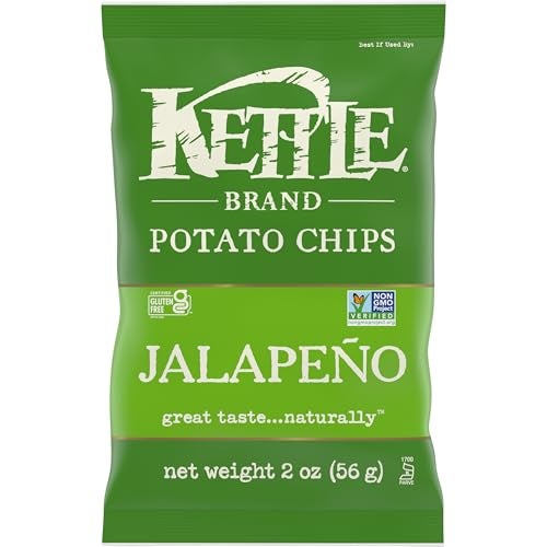 Kettle Brand Potato Chips, Jalapeno Kettle Chips, Snack Bag, 2 Oz (Pack of 6) - Image 1