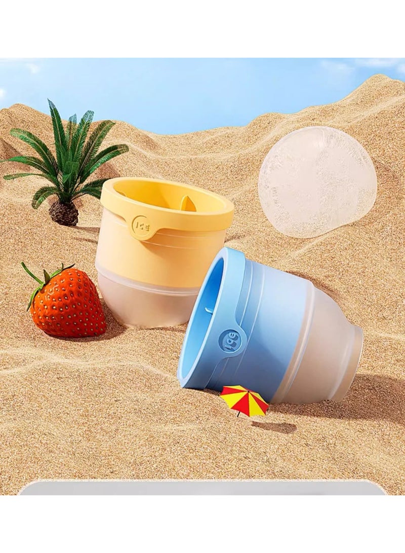 Kawkab 2.4-inch round ice cube mold 3-piece set, silicone spherical ice mold machine, stackable and easy-to-release round ice cube mold with lid, spherical ice maker with lid, suitable for coffee, lemonade, whiskey, and beverages, reusable silicone freezing mold, suitable for cold drinks, baby food, hockey pucks, ice hockey pucks, and ice. - Image 3