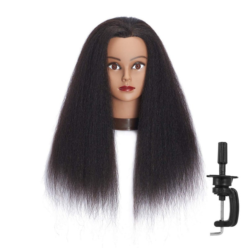 Headfix Hair Mannequin Head 100 Real Hair Hairdresser Practice Styling Training Head Cosmetology Manikin Doll Head With Clamp 6F1919B0216
