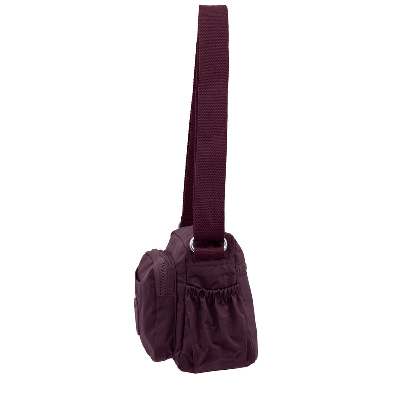 Caprice Collection Unisex Small Crossbody Bag – Burgundy, Compact, Water-Resistant Nylon, 3L - Image 4