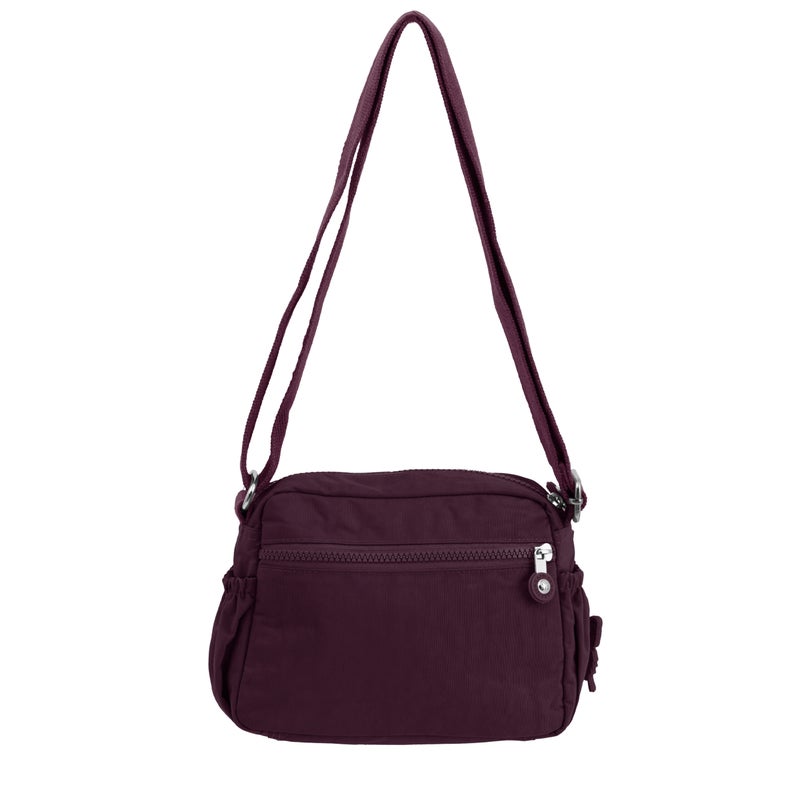 Caprice Collection Unisex Small Crossbody Bag – Burgundy, Compact, Water-Resistant Nylon, 3L - Image 2