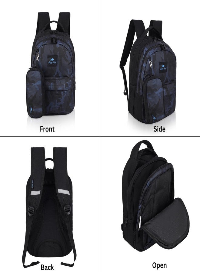 Echo Boomers Glossy Bird Backpack - Water-Resistant Unisex Bag with 4 Compartments, Bottle Holder, Detachable Pouch & Padded Straps - Travel & School Backpack (BLUE) - Image 4