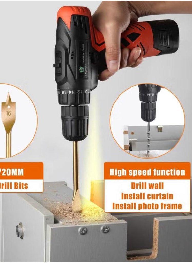 Denx Denix Cordless Drill Kit with 1300mAh Battery  12V Voltage and Variable Speed ​​- DINX  - Image 5