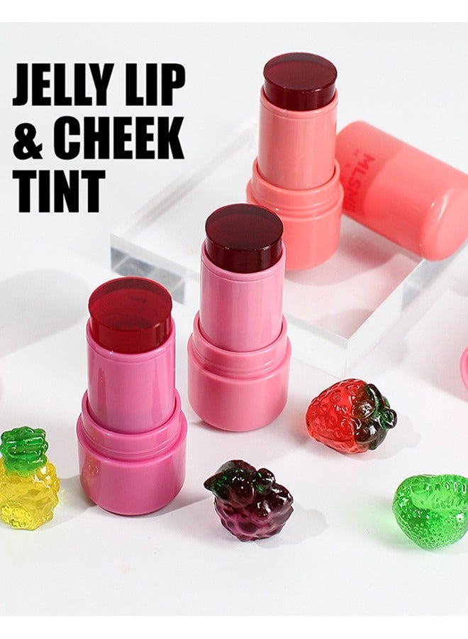 Vibely Blush Lip Stick - Jelly Lip & Cheek Tint Blush Cream,Fruit Jelly Blush and Lip Tint Stick #04 - Image 5