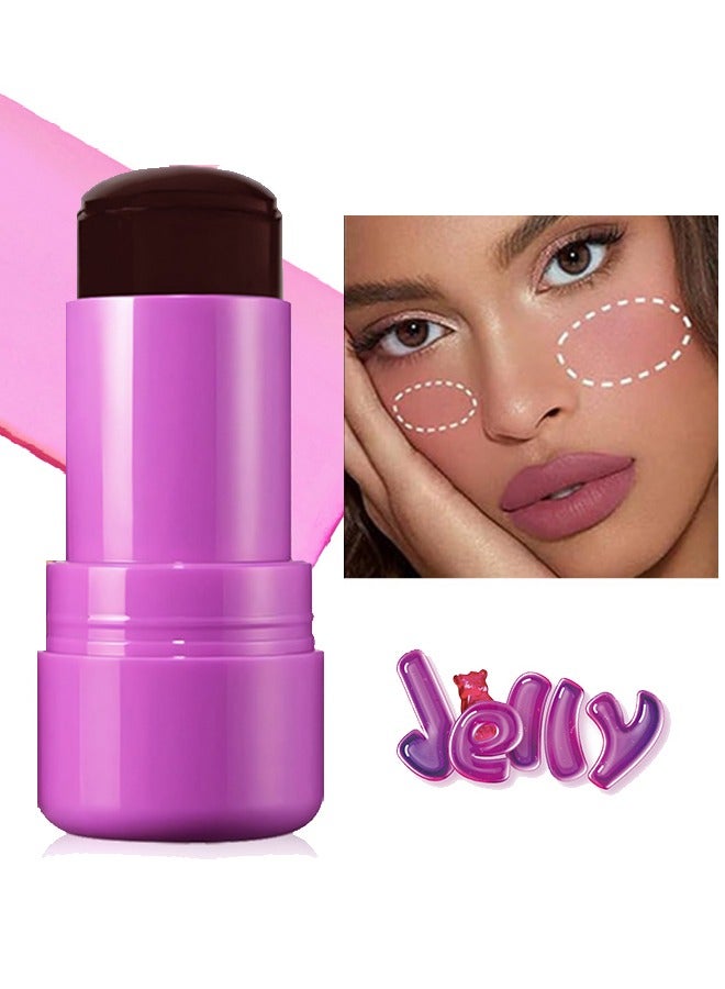 Vibely Blush Lip Stick - Jelly Lip & Cheek Tint Blush Cream,Fruit Jelly Blush and Lip Tint Stick #04 - Image 1