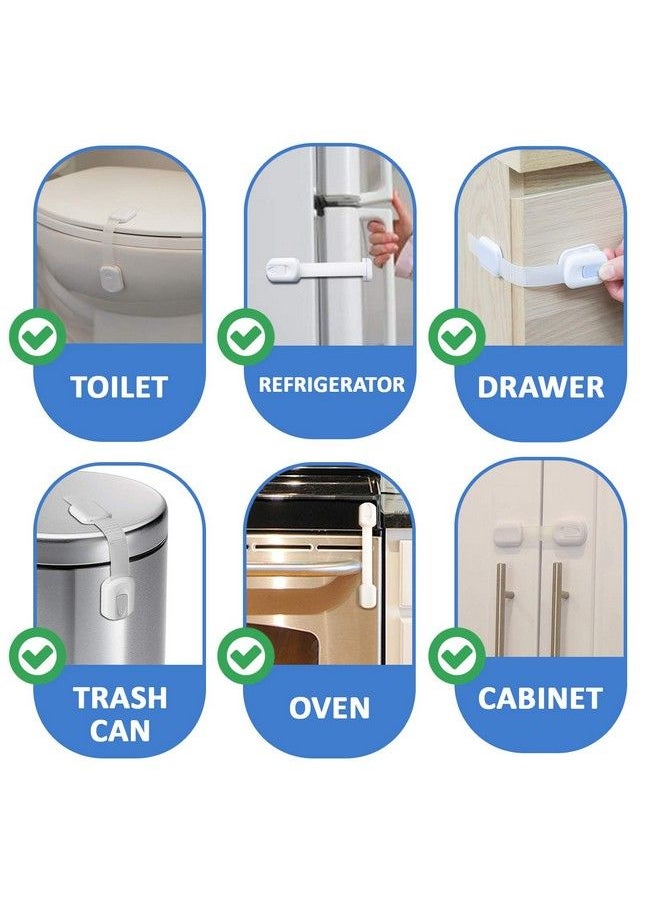 Jool Baby Products - Jool Baby Child Safety Strap Locks (12 Pack) For Fridge Cabinets Drawers Dishwasher Toilet Adhesives No Drilling - Image 1